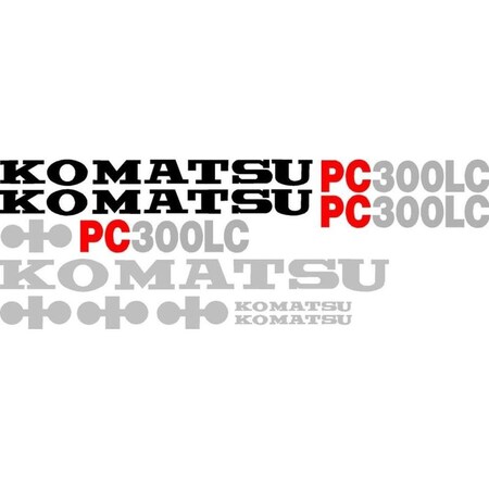 Aftermarket Decal Set for Komatsu PC 300LC Excavator KMPC300DECALSET
